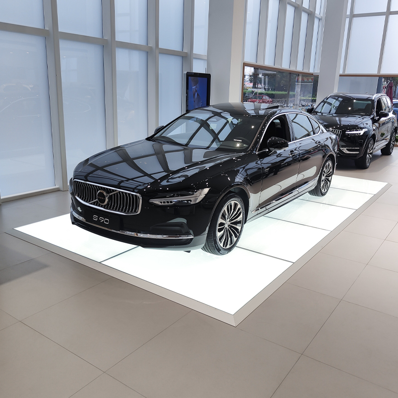 车展地台4s店汽车展示台商场巡展斜坡展台板钢化玻璃发z光地台定