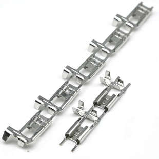 6.3弯头插簧旗形250冷压连带端子插拔母插件O接线插头5000只铜镀