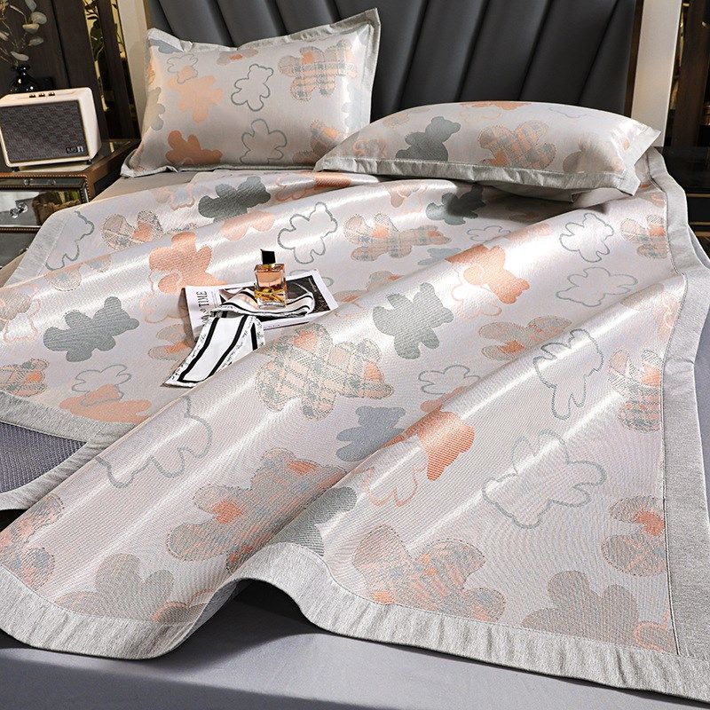 新款凉席冰丝席三件套可水洗A类母婴级夏季空调软席5提花冰丝凉席,床上用品,冰丝席,淘宝优惠券,粉丝福利购,淘宝优惠卷