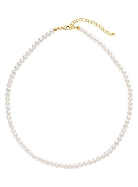 2mm极细珍珠项链正圆强光复古项链C饰品女高级感轻奢ins百搭锁骨