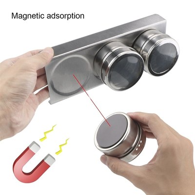 Magnetic Spice Jars Set Stainless Steel Seasoning Pepper Spi