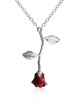 小众高货Rose Flower Pendant Necklace Valentine Gifts Women J