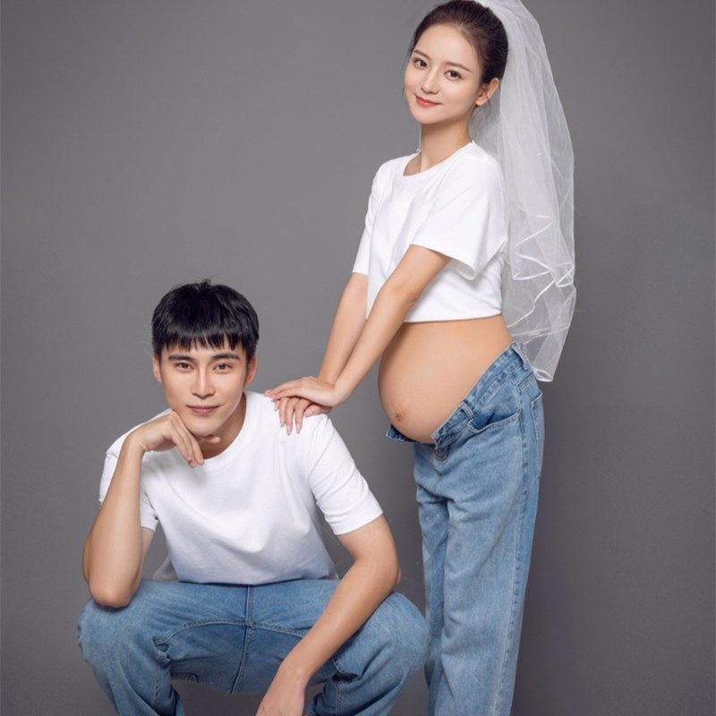新款孕妇拍照服h装孕妇情侣写真摄影服影楼2024夫妻私房艺术照衣