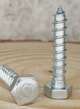 镀锌木外六角螺丝木方托盘牙粗自攻丝din517木螺钉m6m8m10m12新品