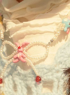 外星社天使怪物系列手工设计感串珠蝴蝶结K不锈钢少女可调节项链