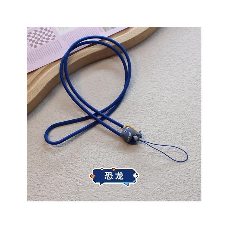 可爱卡通小动物挂脖子手机硅胶挂绳不勒脖听力机弹力防摔长款吊绳图片