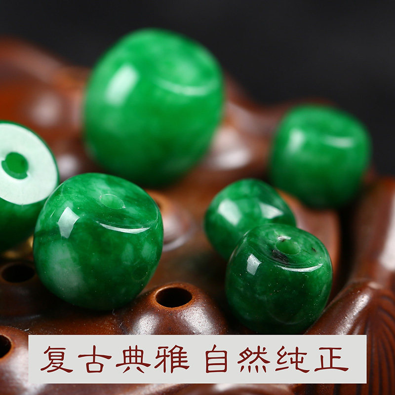新品干青玉髓老型鼓珠隔珠散珠单珠手串手链玛瑙佛珠diy桶珠配件