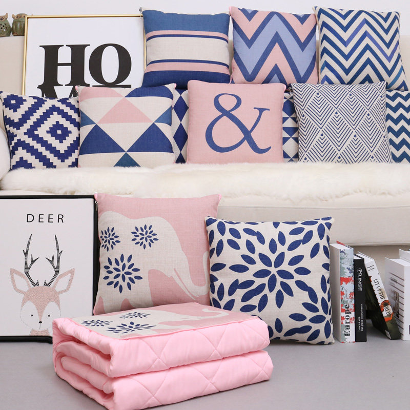 北欧风几何抱枕被子两用汽车靠垫被沙发靠枕被空调被加厚午休毯子,居家布艺,抱枕被,淘宝优惠券,粉丝福利购,淘宝优惠卷