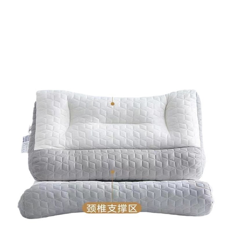 泰国天然乳胶g反牵引护颈枕头家用助睡眠专用枕芯一对装团购礼品