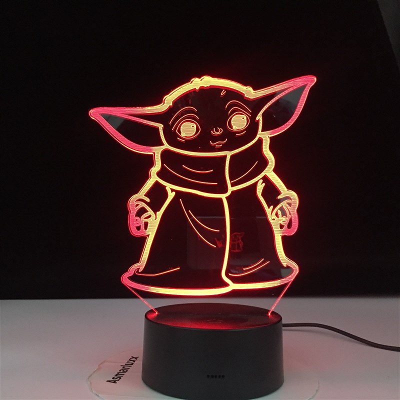 推荐Mini Yoda 3d Led Night Light Star Wars Baby Cartoon Figu