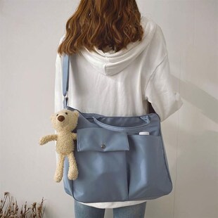 孕妇产检包包孕检资料收纳袋手提孕妈妈出门大容量防水斜跨帆布包