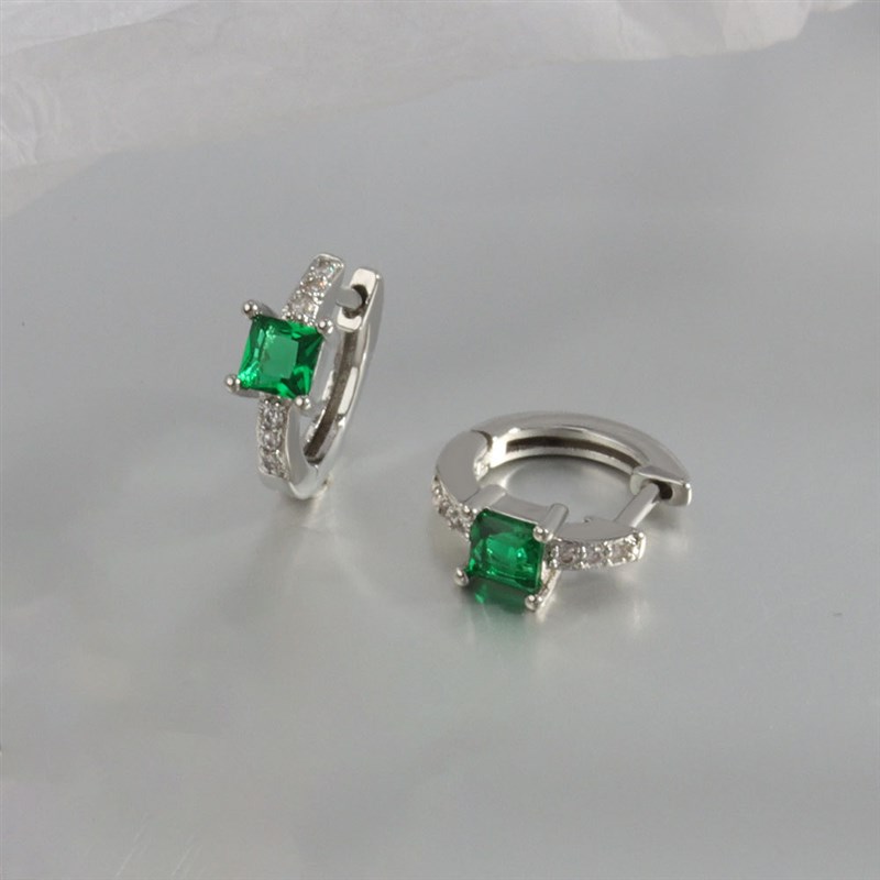 新品Simple square zircon micro-inlaid earrings Korean temper