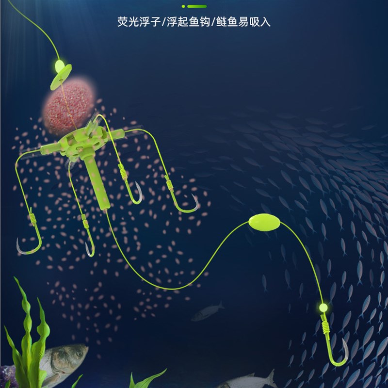 万能鱼钩鲢鳙翻板钩新款通杀鲢鱼钓组套装鲢鳙盘钩20.22升级