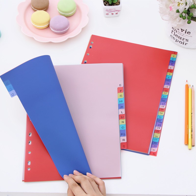 *12sheets A4 Colored PP Binder Index Dividers Office School