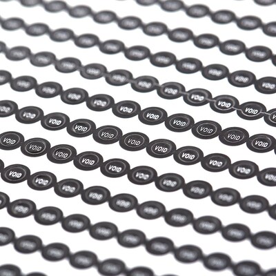 black round 0.25 cm Fragile warranty sticker shall be null a