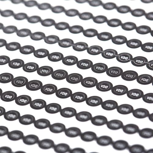 black round 0.25 cm Fragile warranty sticker shall be null a