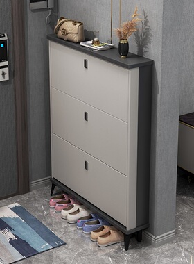 意式超薄鞋柜家用门口入户s2022新款爆款翻斗式玄关柜简易鞋架54