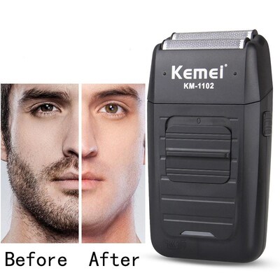 KM-1102 Rechargeable Cordless Shaver for Men Twin Blade Reci