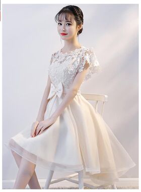 小晚礼服裙轻奢小众高端女夏季生日宴会连衣裙短款婚礼伴娘服爆款