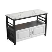 厨房岩板切菜桌操作台落地家用多层微F波炉烤箱置物架多功能收纳