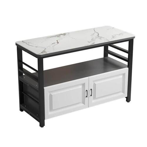 厨房岩板切菜桌操作台落地家用多层微F波炉烤箱置物架多功能收纳