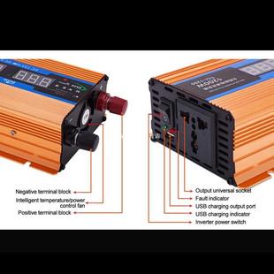 Dual 1200W Display Car 极速600W Converter Inverter Power Cha