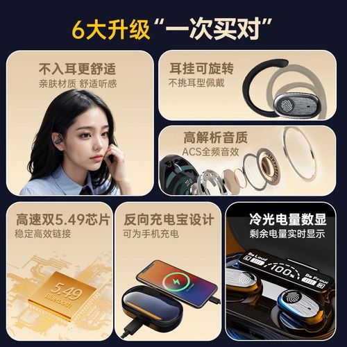 【可给手机充电】蓝牙耳机超大容量续航待机车载无线运动开放式耳