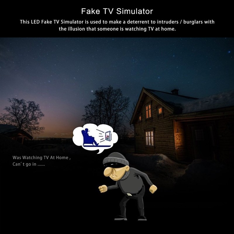 LED TV Simulator Fake TV Rotatable SB Powered Anti-burglar H