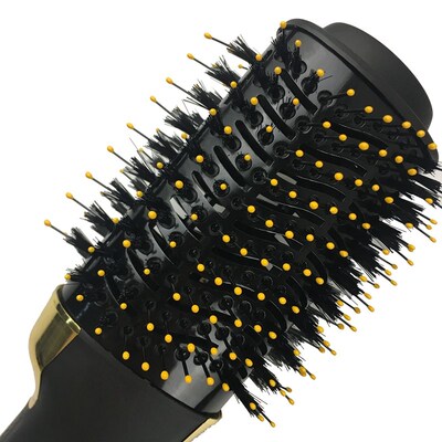 Comb Brush Hair-Dryer Iron Rotating-Roller Step 2-In-1 Negat