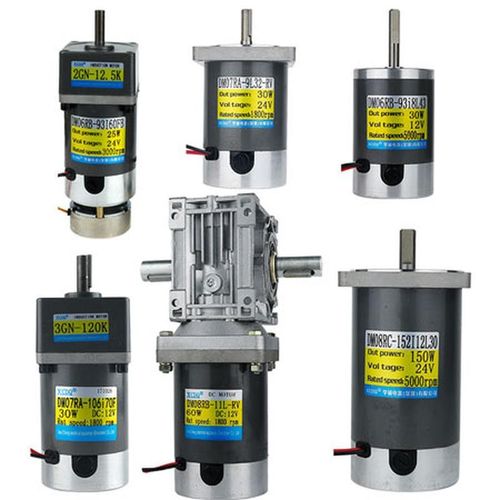 10W200W350W有刷直流齿轮减速电机12V24V可调速马达正反转大扭矩