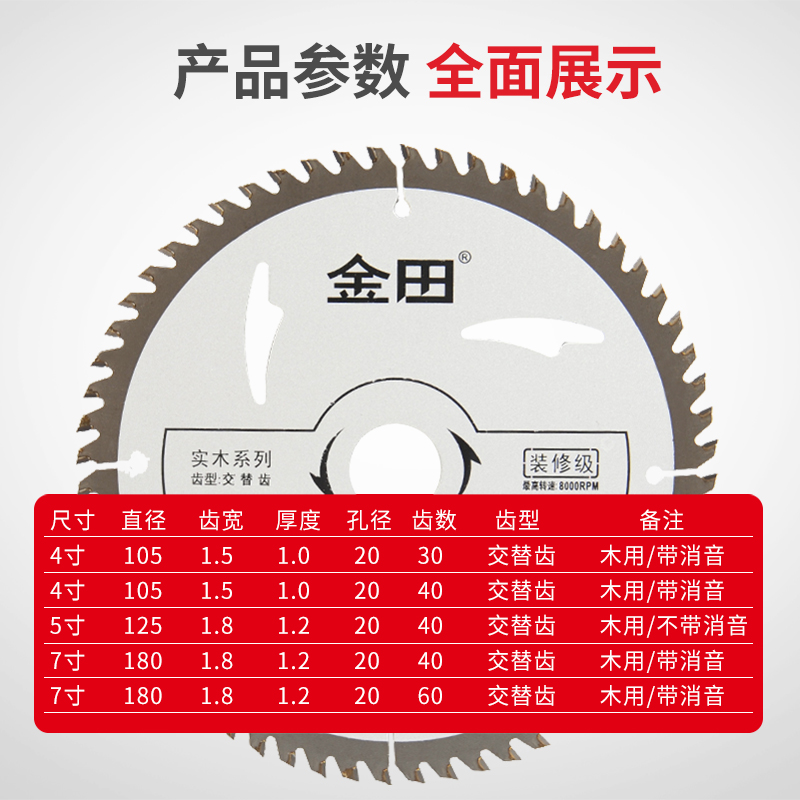 龙邦木工锯片4寸5寸7装修t切割机锯片锂电电圆锯角磨机切割片6.5