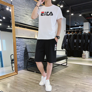 可外穿男士家居服夏季纯棉薄款短袖短裤男式睡衣运动套装高端