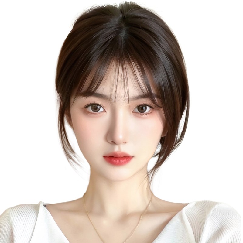 递针假发女片头顶刘海真发全真人发颅顶增发量遮白发轻薄无痕补发