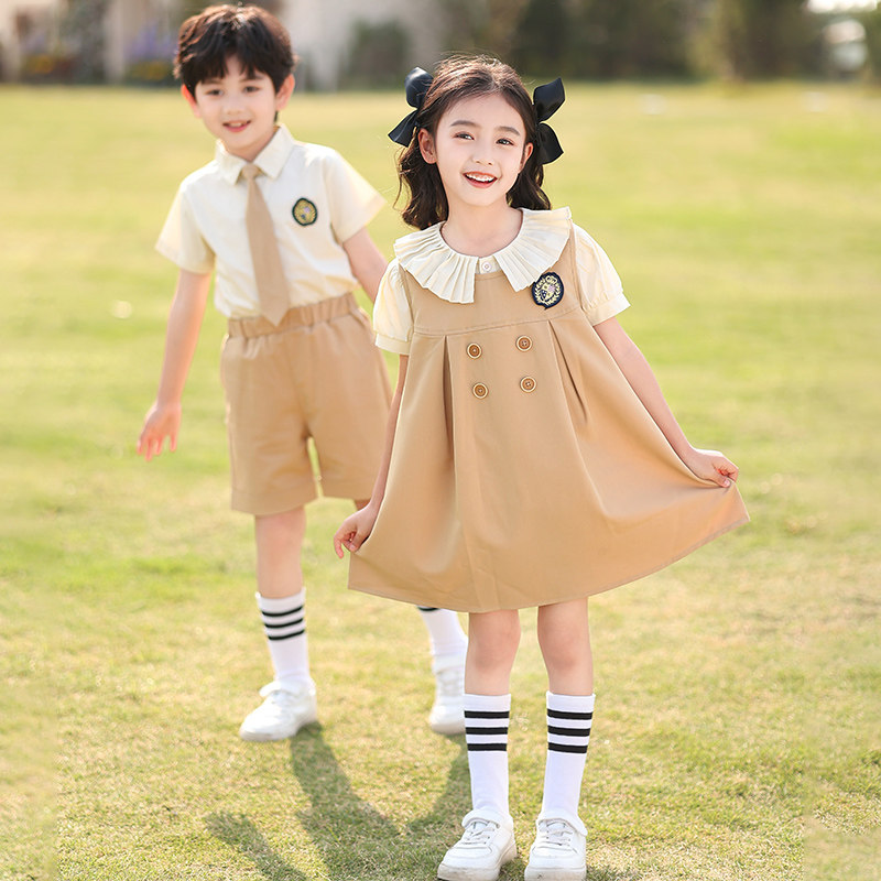 幼儿园园服夏装英伦风儿童班服小学生校服套装六一表演毕业照服装