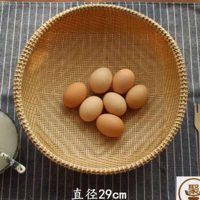 新精品竹篮手工竹编筐竹簸箕竹筐竹篮子收纳筐果篮竹菜篮小簸箕u.