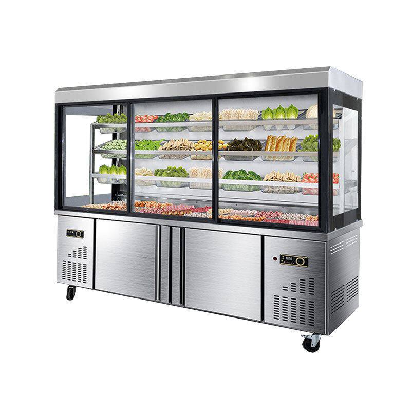 速发麻辣烫e展示柜冒菜串串冷藏保鲜点菜柜商用冷冻立式设备风幕