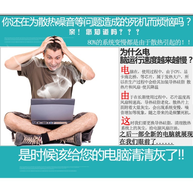 新笔记本 电脑CPU清洁散热套装含银 导热硅脂+风扇润滑油铜片硅胶