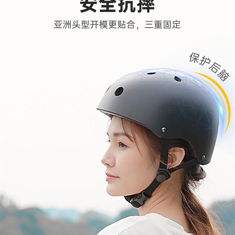 轮滑头盔溜冰f鞋成人儿童男女头盔自行车平衡车骑行防护装备护具