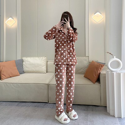 冬天170高个子女生睡衣加绒加厚加长情侣款休闲家居服两件套特长