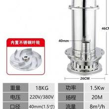 不锈钢耐腐蚀家用30G水高泵v抽农用220灌溉4v工业新品 扬程潜水泵