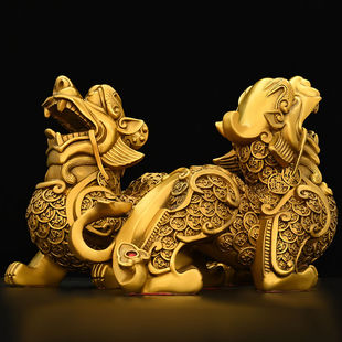 纯铜貔貅摆件一对金钱皮丘貔恘招财办公室客厅乔迁商铺开业礼品