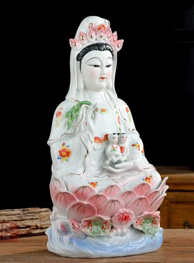 送子观音菩萨陶瓷佛像音胎龙凤件观音菩萨佛像观世摆菩萨