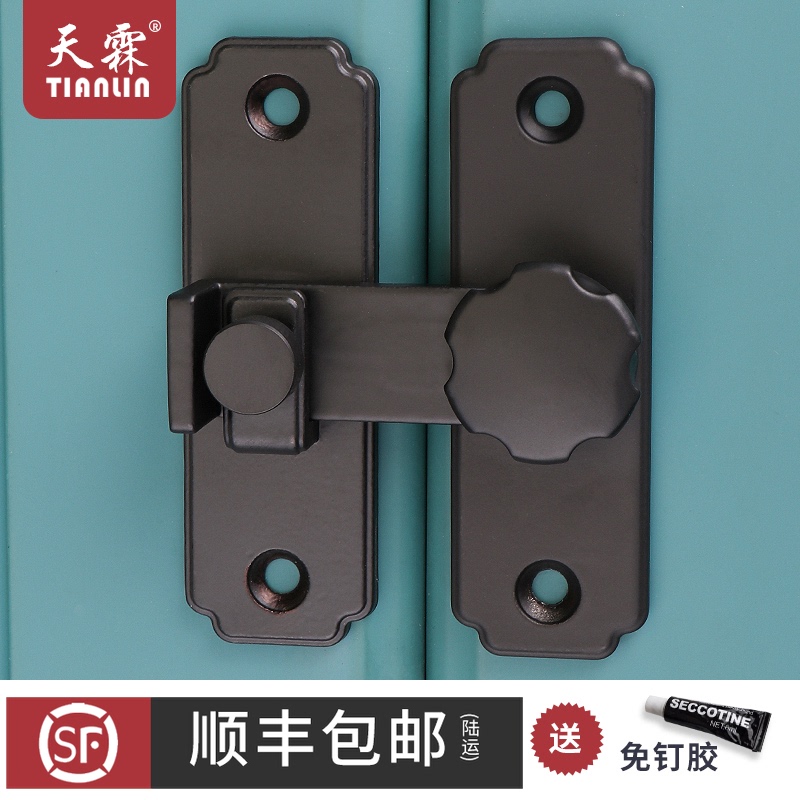 免打孔门锁明装移门插销锁不锈钢门搭扣门栓多用型插销推拉门锁扣