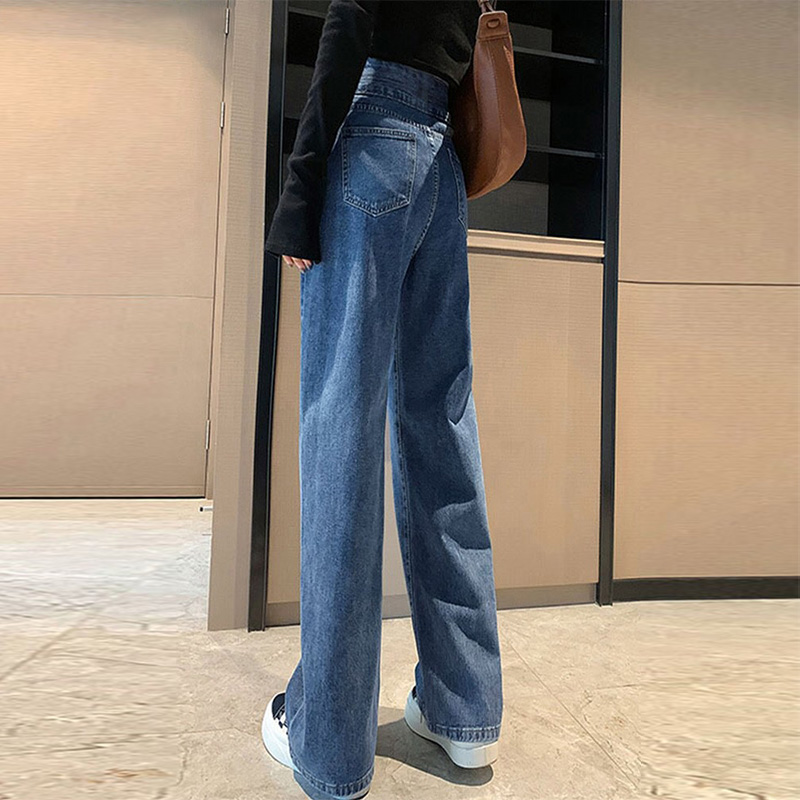 超长孕妇窄版阔腿裤牛仔裤女2023年秋季新款高个子直筒裤孕妈裤子