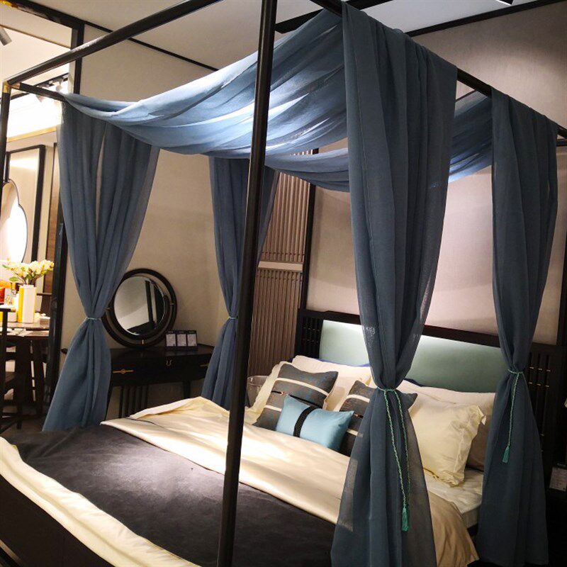 高档防尘麻纱搭纱民宿客栈t床幔东南亚风美式四柱架子床幔床帘纱