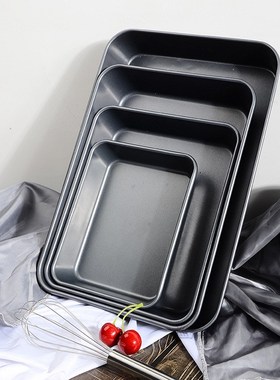 Black Carbon Steel Rectangular Baking Tray Loaf Toast Bread