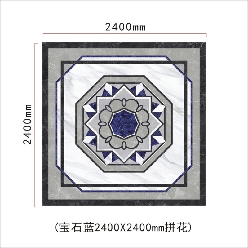 定制直销客厅拼花瓷砖地o砖水刀拼花新中式地板砖新款微晶石地心