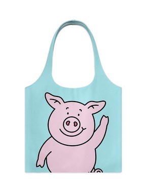 爱心鼻孔猪 玛莎猪Percy Pig印花插画单肩手拎袋和尚包大容量