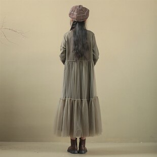 女童裙子秋装2024新款韩版洋气大童女装长裙森系休闲初中生连衣裙