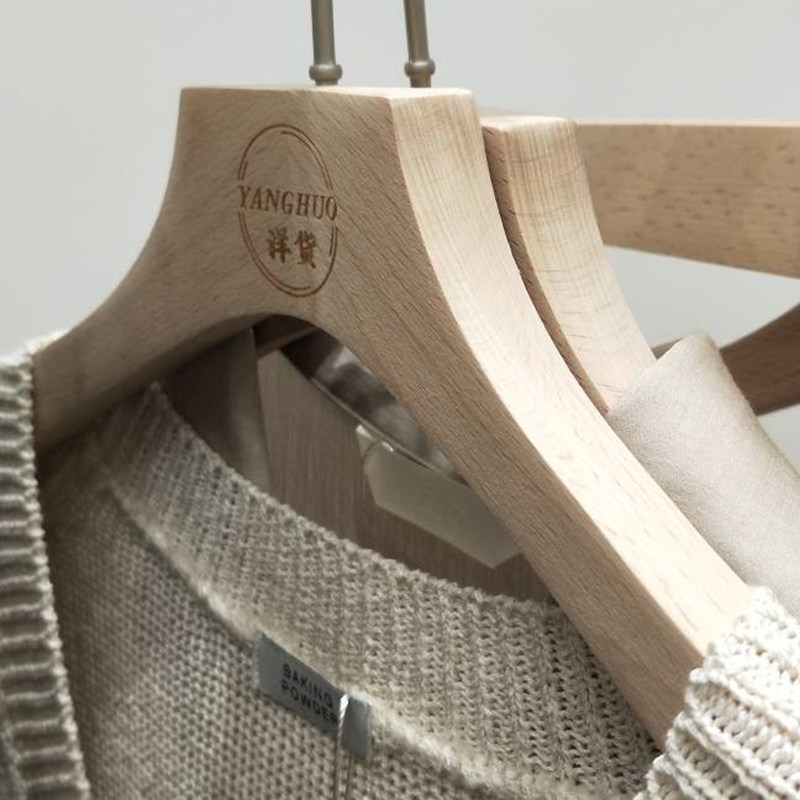 榉木环保无漆棉绳实木木头衣架挂家用男女服装店植绒防滑衣帽间柜,收纳整理,木质衣架,淘宝优惠券,粉丝福利购,淘宝优惠卷